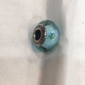 Pandora teal spotted bead